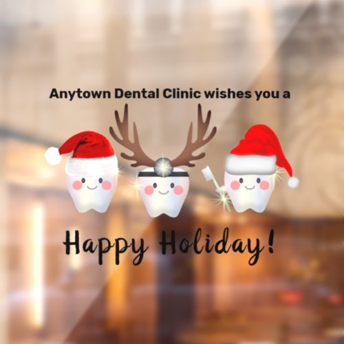 Funny White Teeth Dentistry Christmas Window Cling
