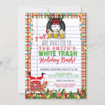 Funny White Trash Holiday Bash Christmas Party Invitation