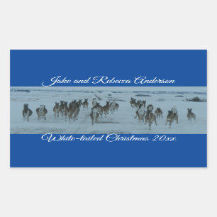 Funny Whitetail Deer Christmas Rectangular Sticker