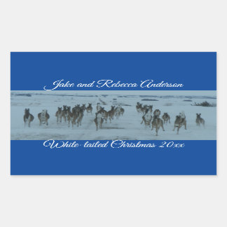 Funny Whitetail Deer Christmas Rectangular Sticker