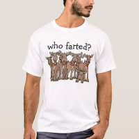 Funny Who Farted? Quote Cartoon Santa's Reindeer T-Shirt
