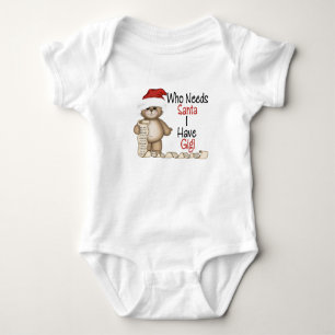 Funny Who Needs Santa Gigi Baby Bodysuit