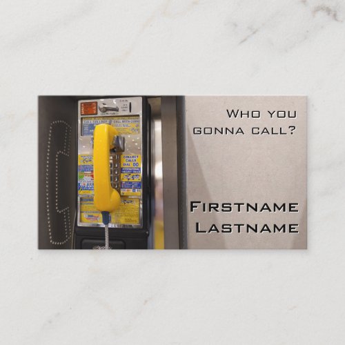 Funny who you gonna call old coin telephone busine business card