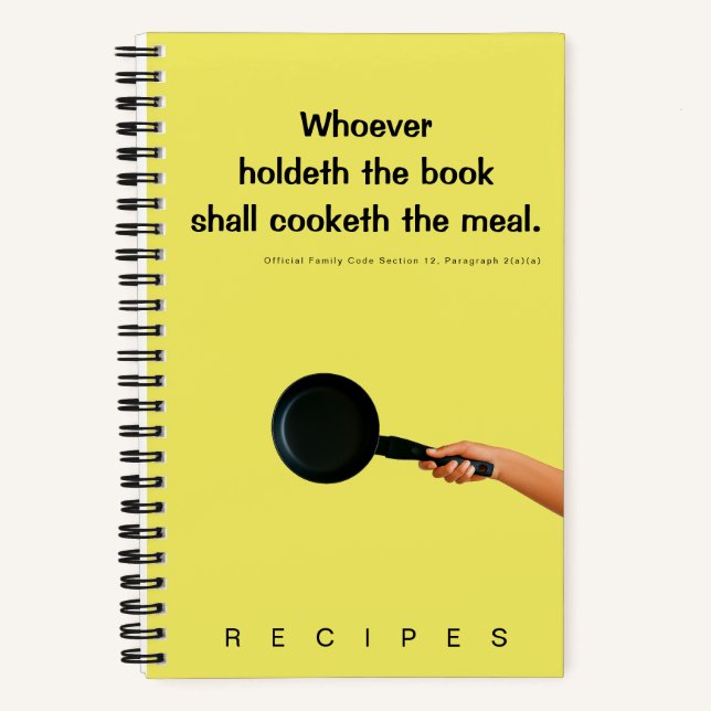 Funny Whoever Holds the Book Cooks Recipe (Front)