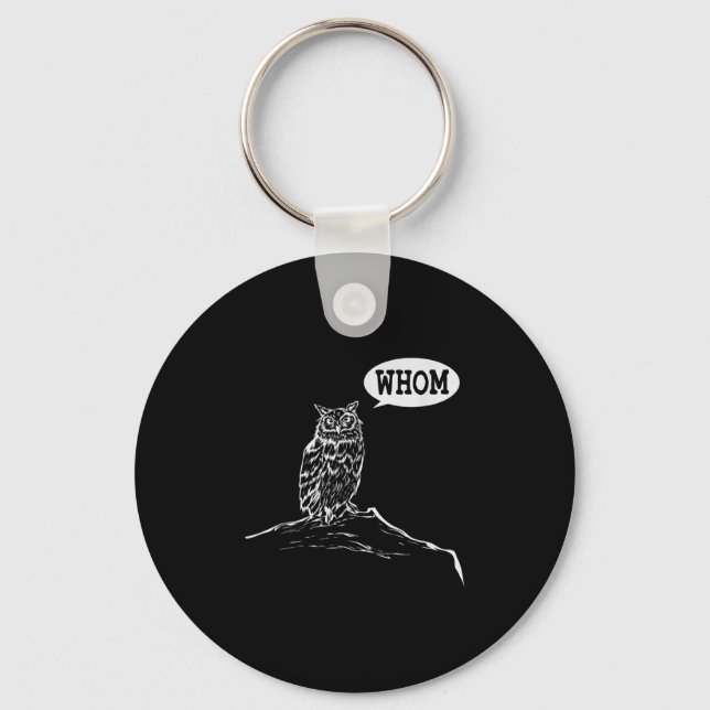 Funny Whom Owl Grammar Englieacher  Keychain (Front)