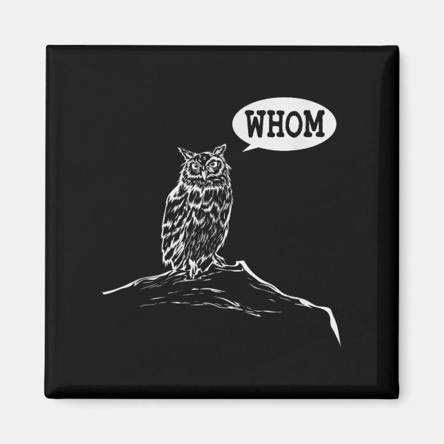 Funny Whom Owl Grammar Englieacher  Magnet (Front)