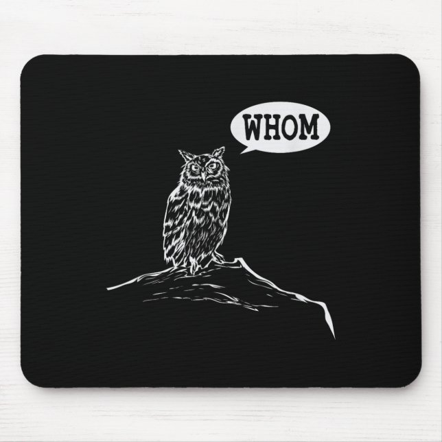 Funny Whom Owl Grammar Englieacher  Mouse Pad (Front)