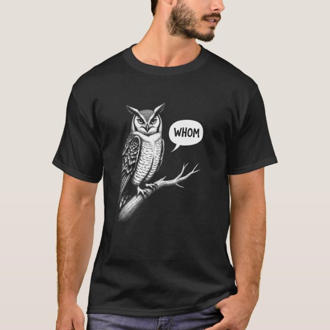 Funny Whom Owl Question T-Shirt (Front)