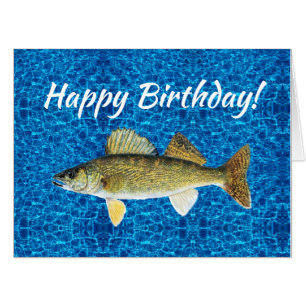 Funny Whopper Walleye Birthday Card