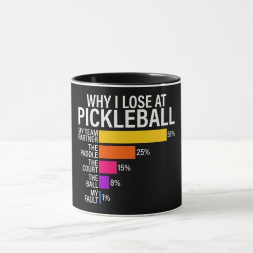 Funny Why I Lose At Pickleball Mug