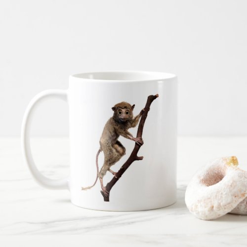 Funny Wide Eyed Primate Needs More Coffee Coffee Mug