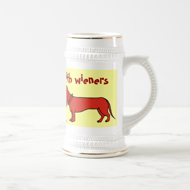 Funny wiener dog beer mug design (Right)