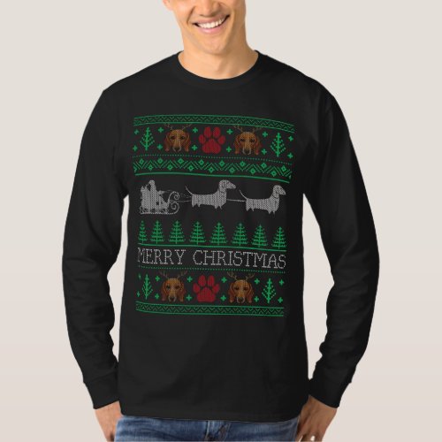 Funny Wiener Dog Dachshund Ugly Christmas Sweater