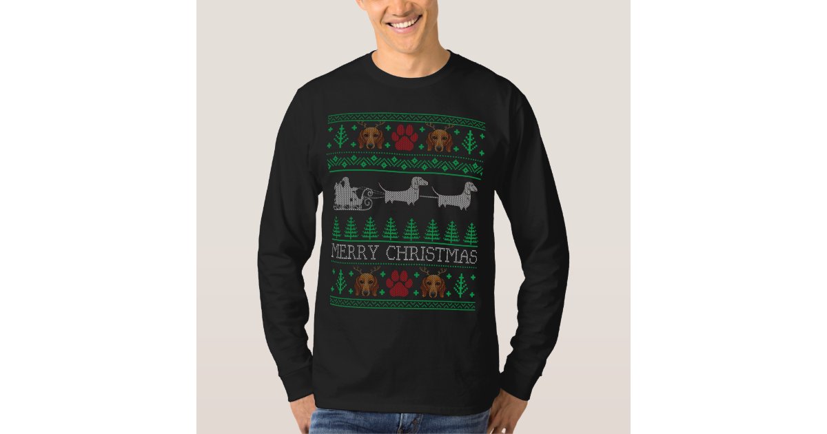 Funny Wiener Dog Dachshund Ugly Christmas Sweater Zazzle