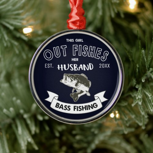 Funny Wife Bass Fishing Christmas Fish Ornament