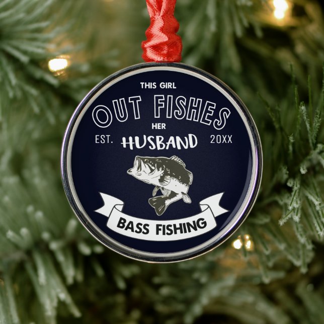 Funny Wife Bass Fishing Christmas Fish Ornament (Tree)