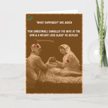 Funny Wife Christmas Holiday Card by Cardsharkkid at Zazzle