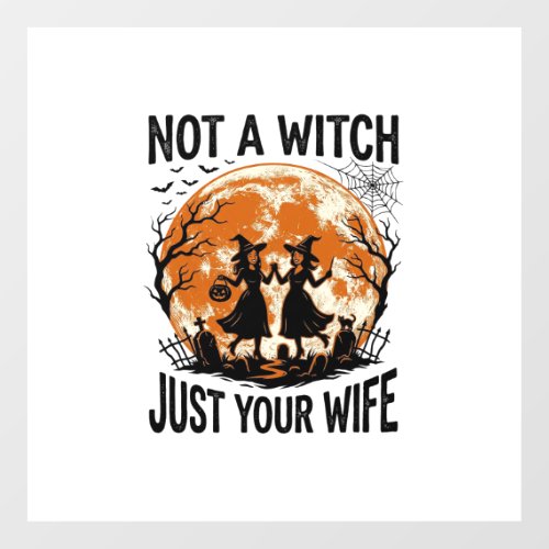 Funny Wife Halloween Vintage Witch Moon Design_1 Floor Decals