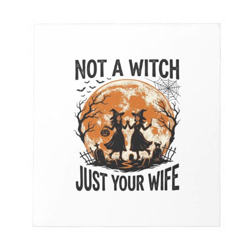 Funny Wife Halloween Vintage Witch Moon Design_1 Notepad