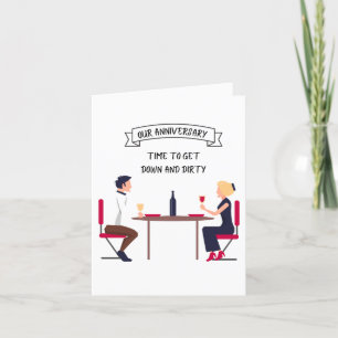 Funny WIFE-HUSBAND "Time to Get Down & Dirty" Letterpress Thank You Card