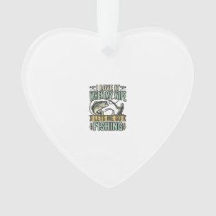 Funny Wife Lets Me Go Fishing Vintage Shirt Design Ornament