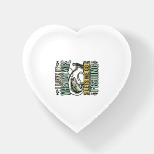 Funny Wife Lets Me Go Fishing Vintage Shirt Design Paperweight