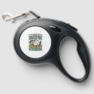 Funny Wife Lets Me Go Fishing Vintage Shirt Design Retractable Pet Leash