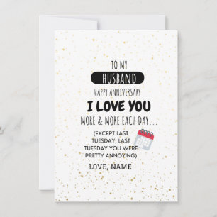 Funny Wife to Husband Humor Message on Anniversary