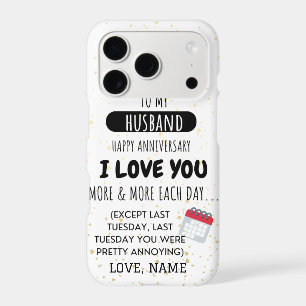 Funny Wife to Husband Humor Message on Anniversary iPhone 17 Pro Case