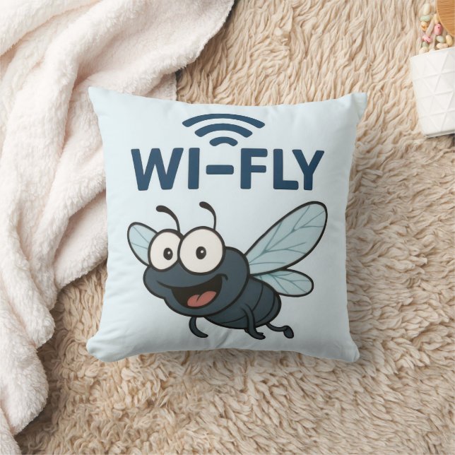 Funny Wifi Throw Pillow (Blanket)