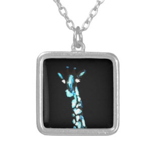 Funny Wild Animal Quirky Abstract Giraffe Silver Plated Necklace