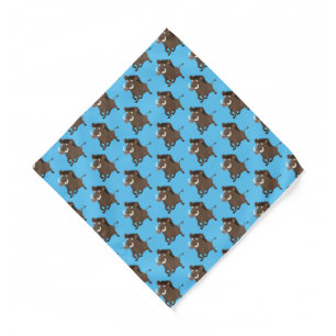 Funny wild boar razorback cartoon illustration bandana