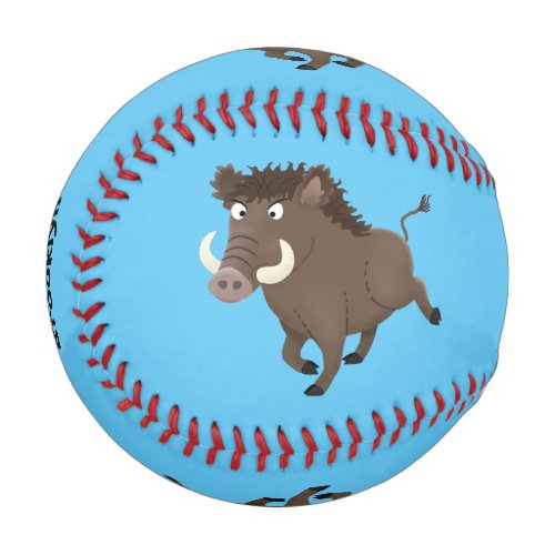 Funny wild boar razorback cartoon illustration baseball