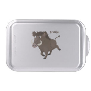 Funny wild boar razorback cartoon illustration cake pan