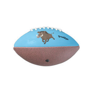 Funny wild boar razorback cartoon illustration football