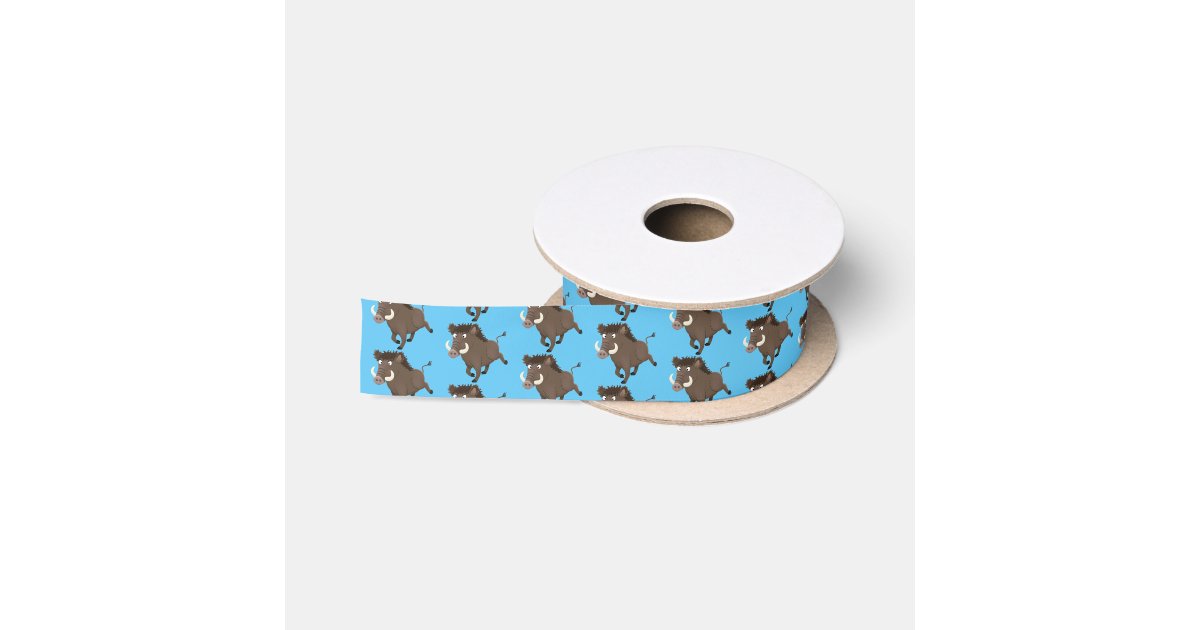 Razorback Ribbon Funny wild boar razorback cartoon illustration satin ribbon | Zazzle