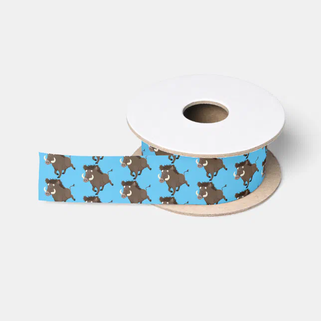 Razorback Ribbon Funny wild boar razorback cartoon illustration satin ribbon | Zazzle