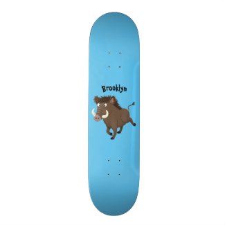 Funny wild boar razorback cartoon illustration