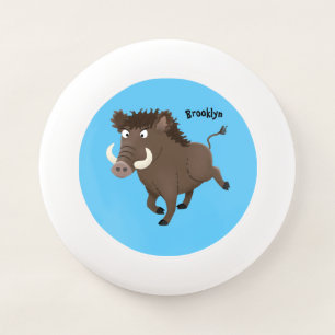 Funny wild boar razorback cartoon illustration Wham-O frisbee