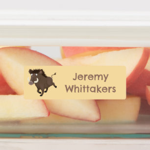 Funny wild boar razorback cartoon personalized labels