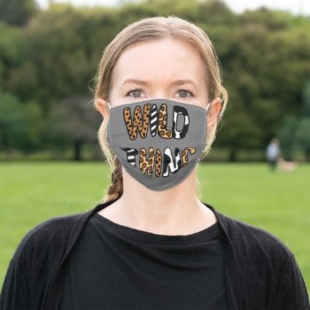 Funny Wild Thing Animal Print Adult Cloth Face Mask by inspirationrocks at Zazzle