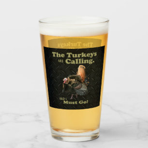 Funny Wild Turkey Hunting Quote Men Black Glass