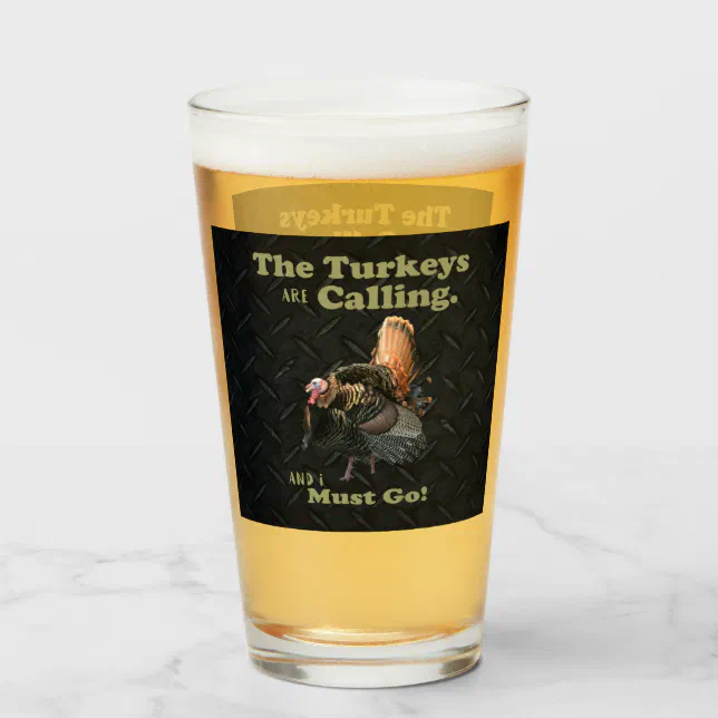 Funny Wild Turkey Hunting Quote Men Black Glass Zazzle