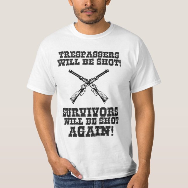Funny Wild West Cowboy Saying Warning Humor T-Shirt (Front)