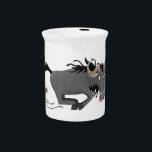 Funny wildebeest running cartoon illustration beverage pitcher<br><div class="desc">From the Serengeti comes our running wildebeest drawn in fun cartoon illustration style. Safari adventure excitement!</div>