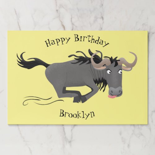 Funny wildebeest running cartoon illustration paper pad