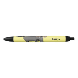 Funny wildebeest running cartoon illustration pen