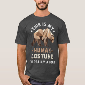 Funny Wildlife Animal Lover Human Costume Grizzly  T-Shirt