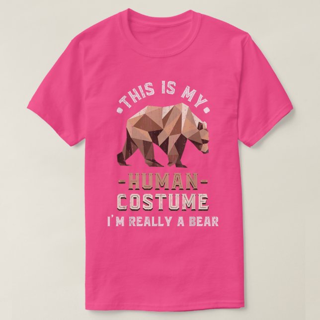 Funny Wildlife Animal Lover Human Costume Grizzly  T-Shirt (Design Front)