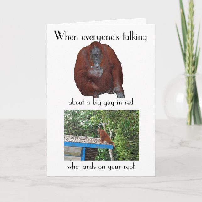 Funny Wildlife Christmas Holiday Card (Front)